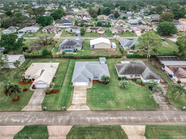 bird's eye view with a residential view