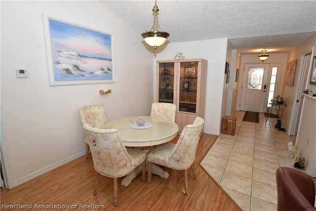 dining area featuring light hardwood / wood-style flooring