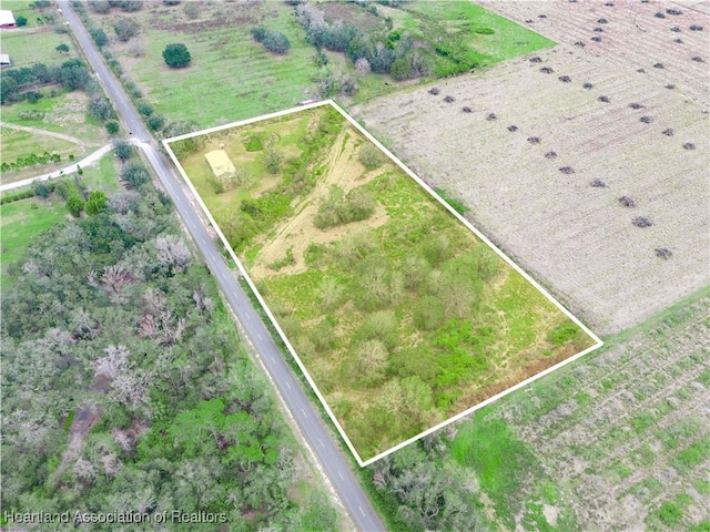 drone / aerial view with a rural view