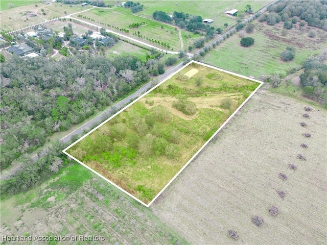 drone / aerial view featuring a rural view