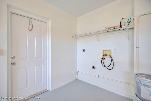 laundry room featuring washer hookup and hookup for an electric dryer