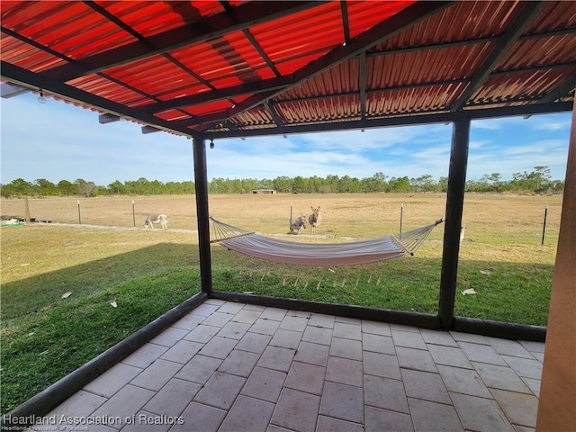 view of patio featuring a rural view