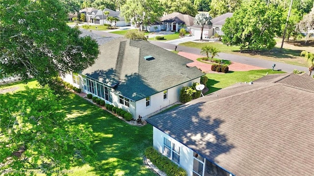 bird's eye view with a residential view