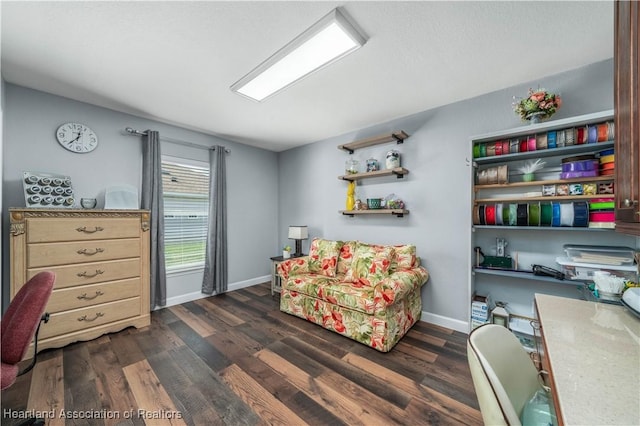 office space featuring dark hardwood / wood-style floors