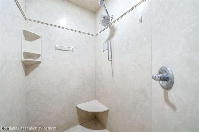 bathroom featuring a tile shower