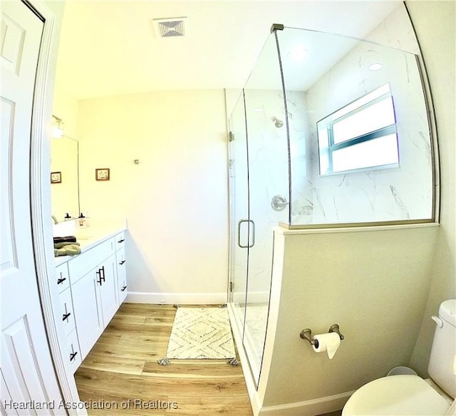 6978 Mexican Hat Dr, Sebring, FL 33872 - full bathroom featuring vanity, wood finished floors, and a stall shower
