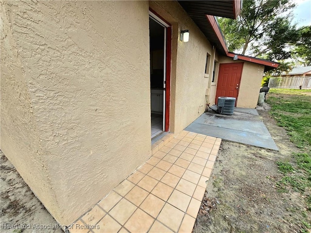 view of patio featuring central AC