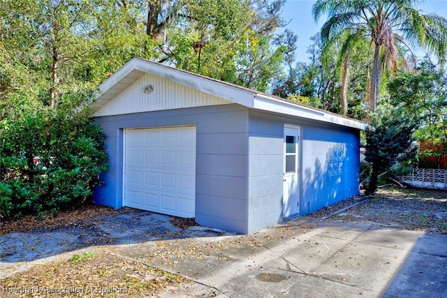 view of garage