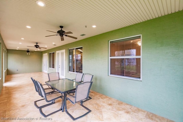 view of patio / terrace with ceiling fan