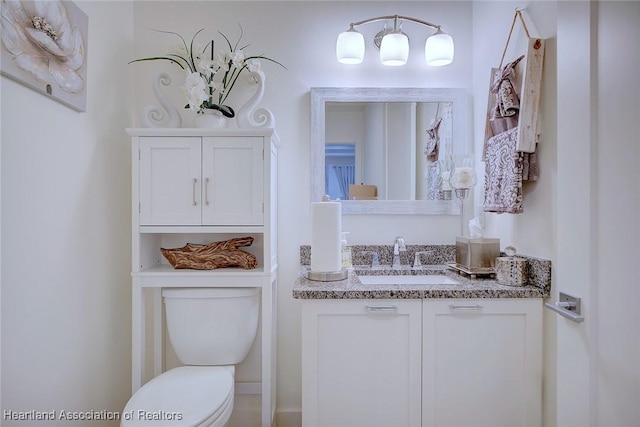 bathroom featuring toilet and vanity