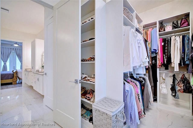 view of walk in closet