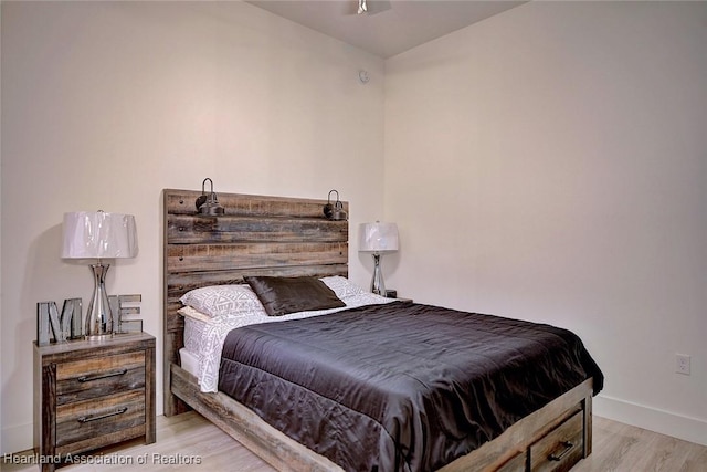 bedroom featuring light hardwood / wood-style floors