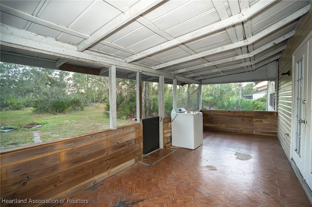 exterior space featuring washer / clothes dryer