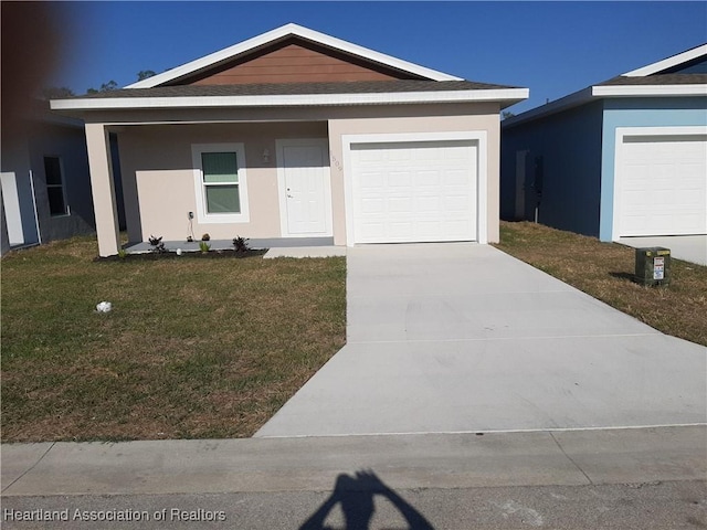 1508 Las Villas Blvd, Sebring, FL 33870 - single story home featuring concrete driveway, a front lawn, a garage, and stucco siding