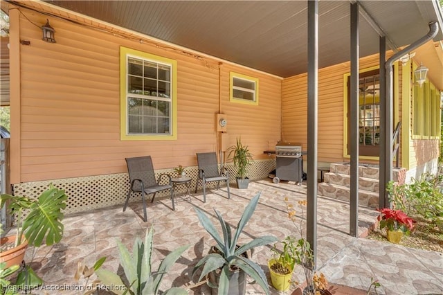 view of patio / terrace with area for grilling