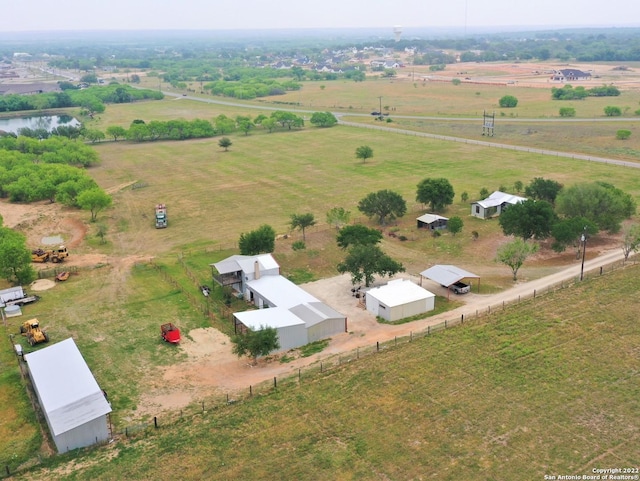 aerial view with a rural view