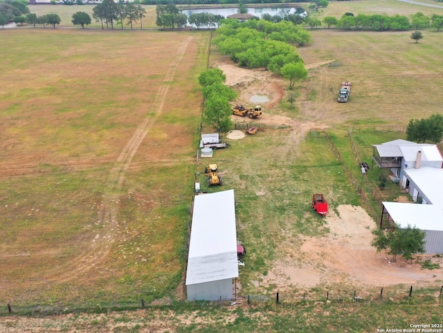 aerial view with a rural view