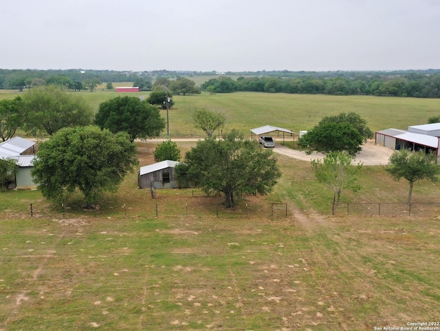 aerial view with a rural view