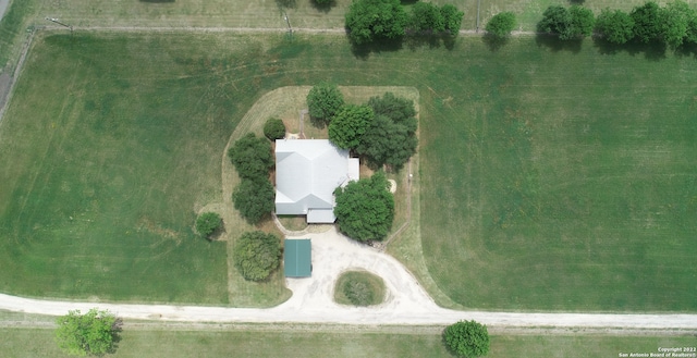 drone / aerial view with a rural view