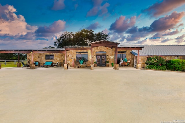 view of front of house with french doors