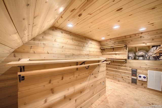 spacious closet with lofted ceiling