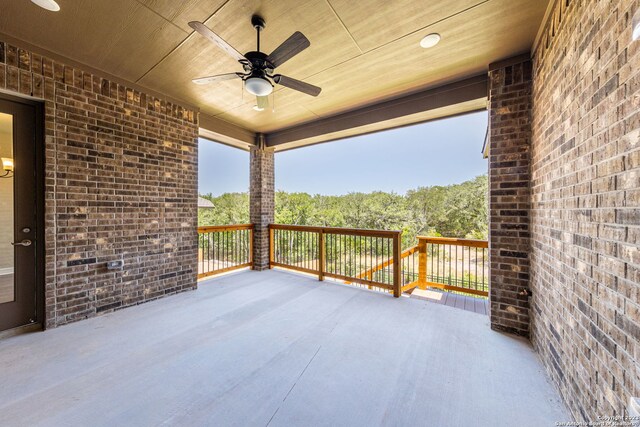 view of patio / terrace featuring ceiling fan