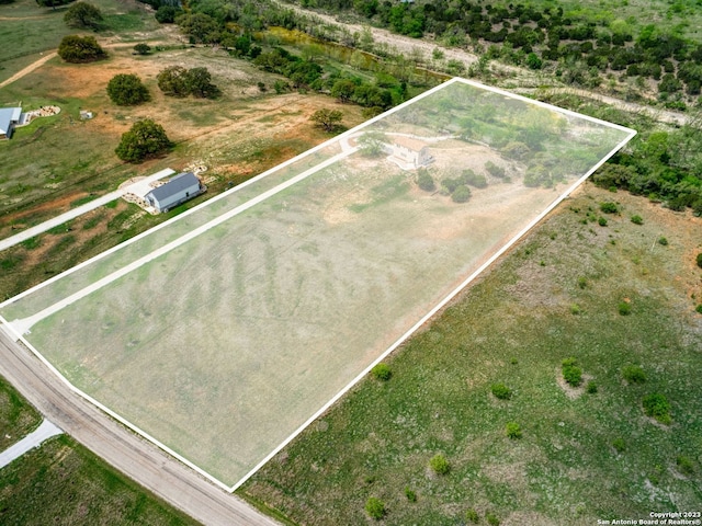 bird's eye view with a rural view