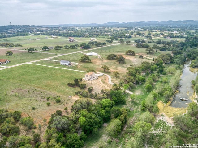 drone / aerial view with a rural view