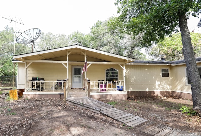 view of front of home with a porch