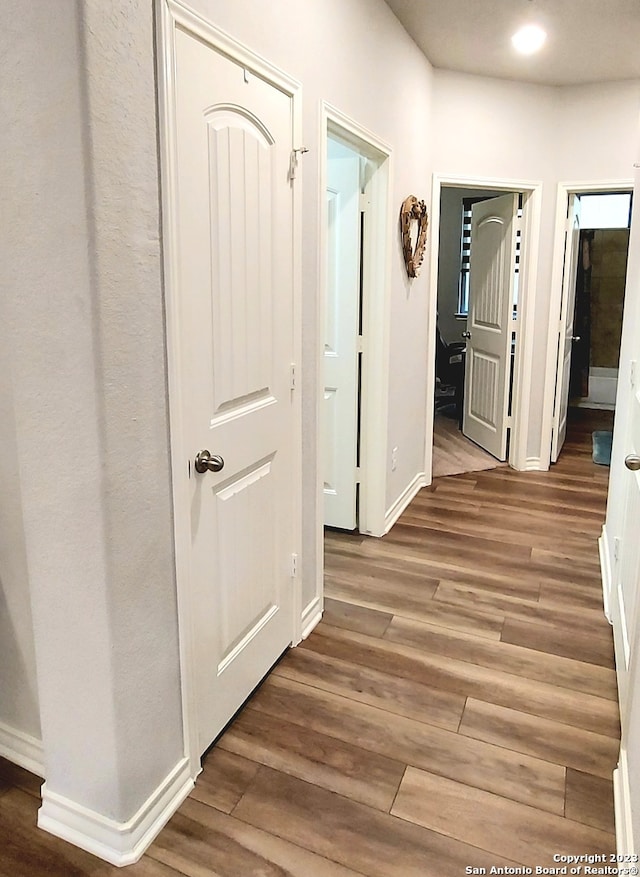 hallway featuring hardwood / wood-style floors