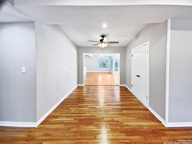 hallway featuring light wood-type flooring