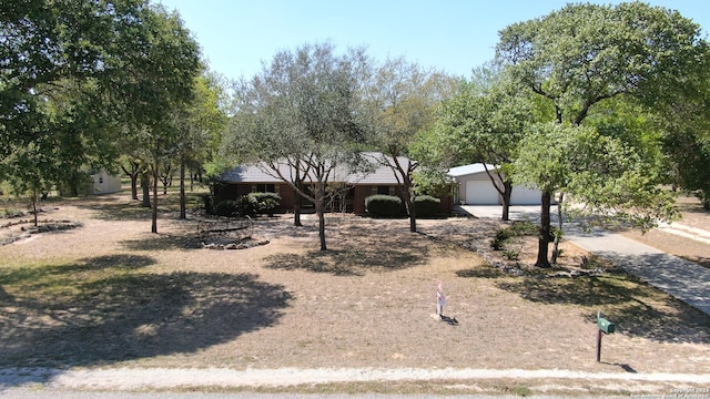 exterior space featuring a garage