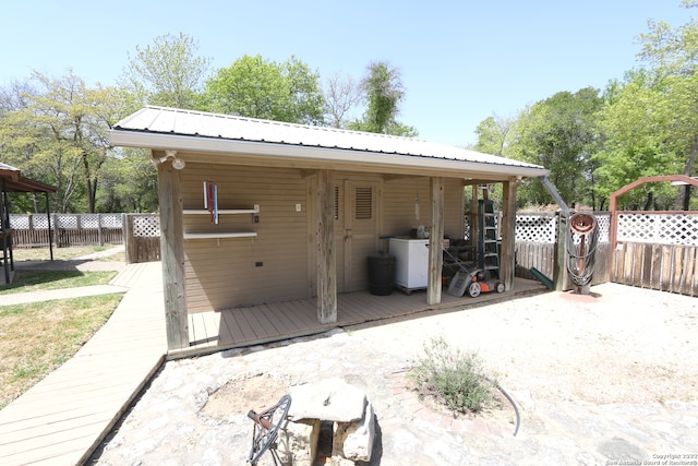 view of patio with a wooden deck