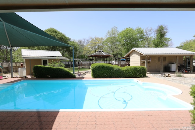 view of pool with a gazebo