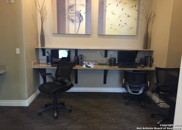 office with built in desk