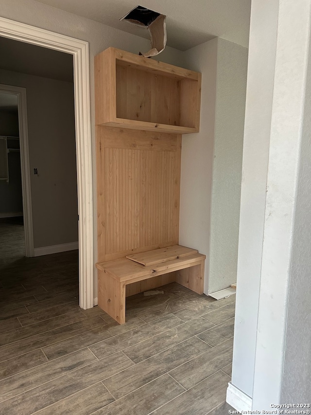 mudroom featuring hardwood / wood-style floors