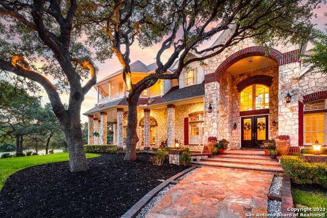 view of front of house with french doors