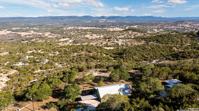 aerial view with a mountain view