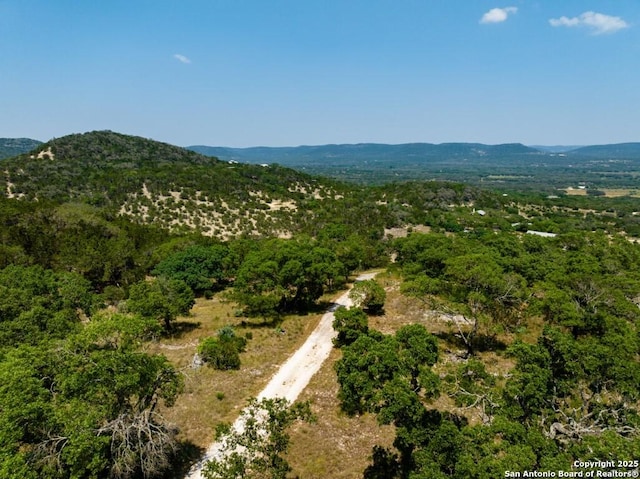 aerial view featuring a mountain view