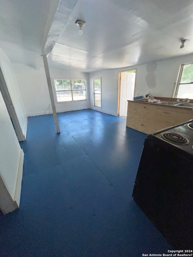 kitchen with concrete flooring