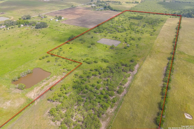 drone / aerial view with a rural view