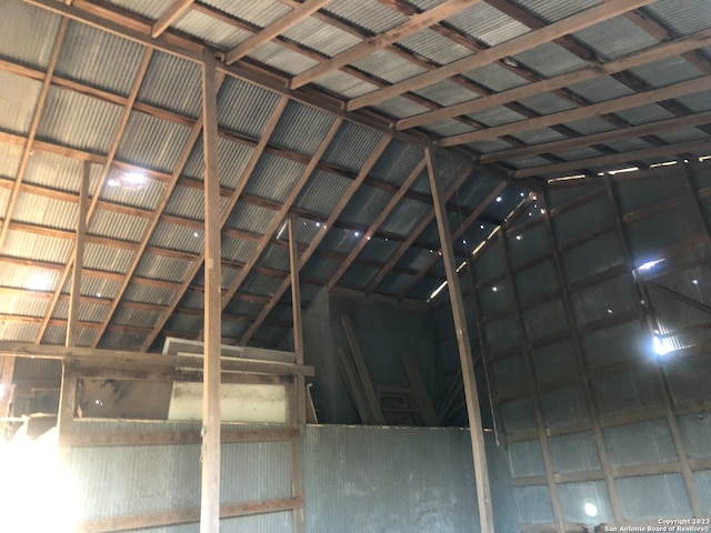 view of unfinished attic