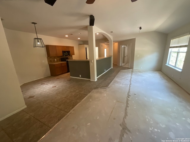 kitchen with pendant lighting