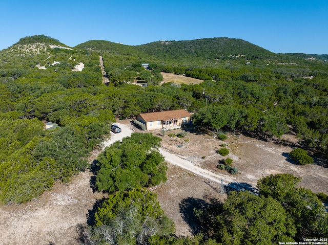 aerial view with a mountain view