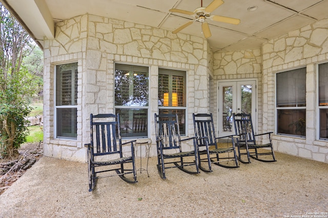 view of patio / terrace with ceiling fan