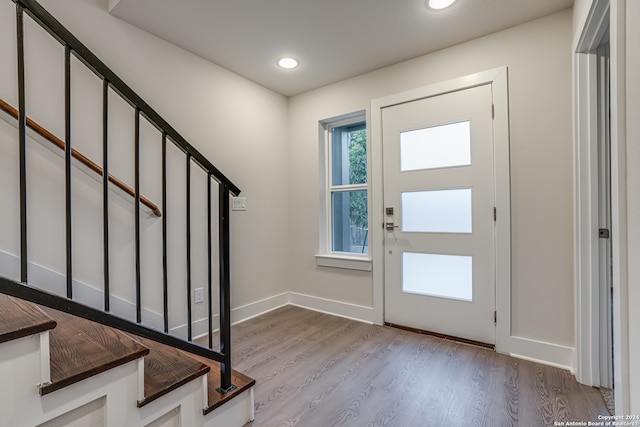 entryway featuring light hardwood / wood-style floors