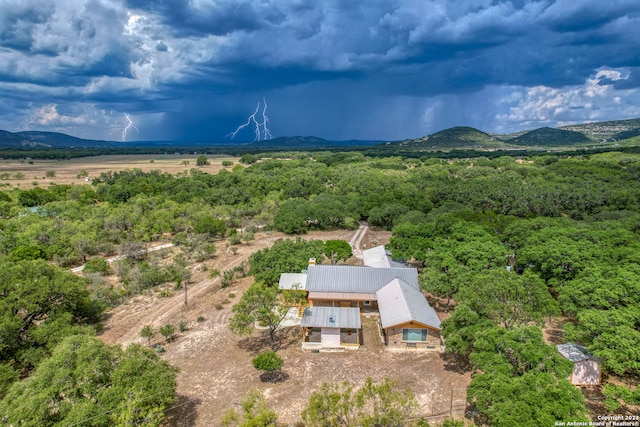 aerial view featuring a mountain view