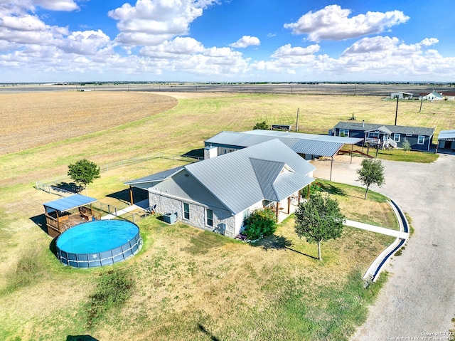 aerial view featuring a rural view