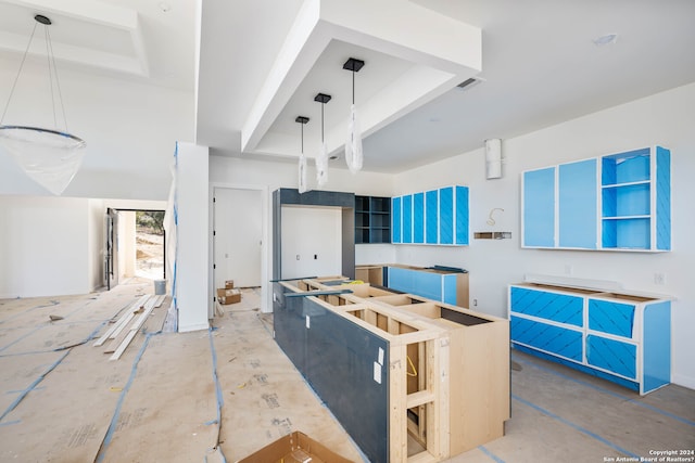 kitchen with decorative light fixtures