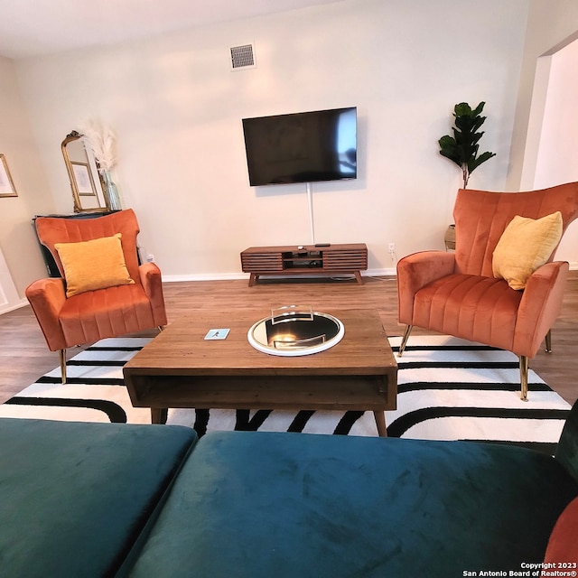 living room featuring hardwood / wood-style floors
